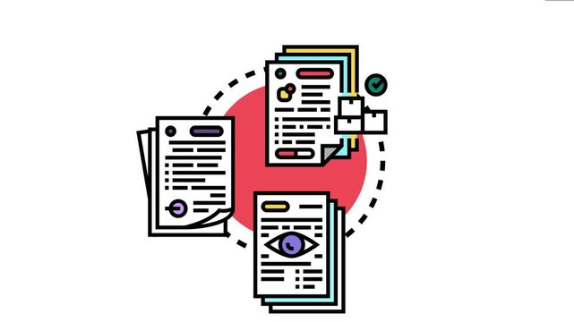 Paperwork documents a concept of administration, legal compliance, and data management, handling important information files and business corporate records effectively