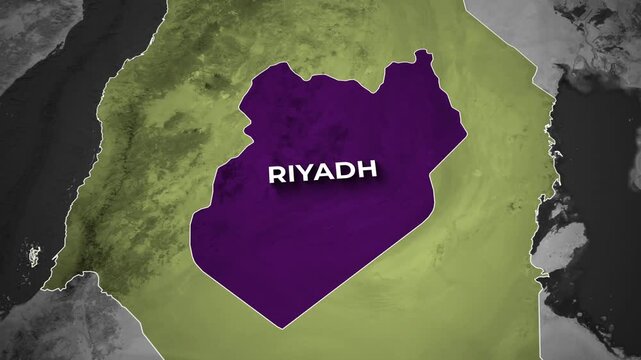 Satellite Map Zooming into the Riyadh Region in Saudi Arabia