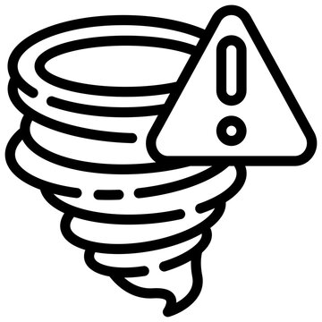 hurricane storm beware caution warning line icon