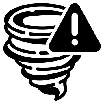 hurricane storm beware caution warning solid glyph icon