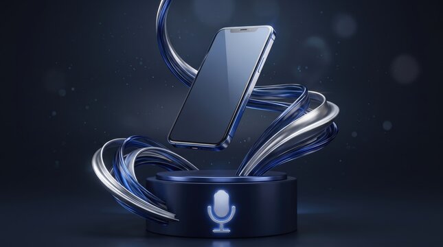 3dAccessibility & Inclusion abstract background design mew 2026 Modern smartphone with dynamic abstract motion lines on dark background illustration