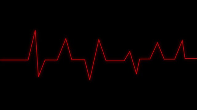 red plus bitrate graph line machine stroke line pattern animation in dark background