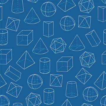 Vector Seamless Pattern of Sketch Geometric Shapes