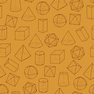 Vector Seamless Pattern of Sketch Geometric Shapes