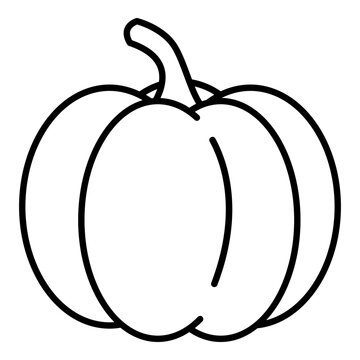 Vector Outline Icon of Pumpkin