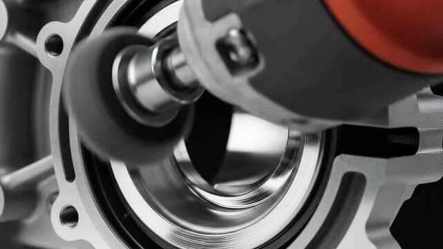 Buffing tool glides across silver bearing surface in slow motion