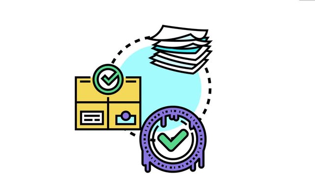 Passport application checklist icon the process of preparing and submitting documents for a new passport, emphasizing completion and timely procedure