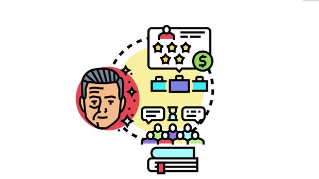 Employee reflecting on past accomplishments, gaining feedback, and sharing knowledge to mentor new team members and contribute to organizational development