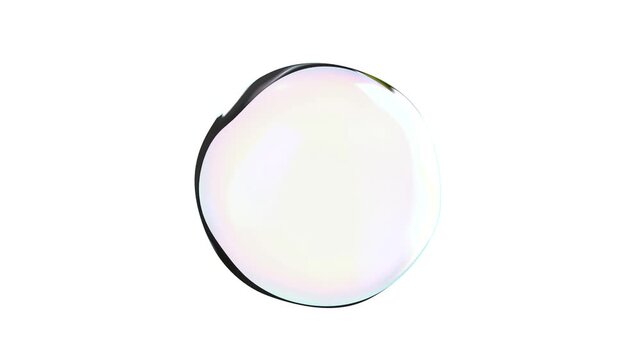 Single soap bubble on white bg able to loop endless 4k