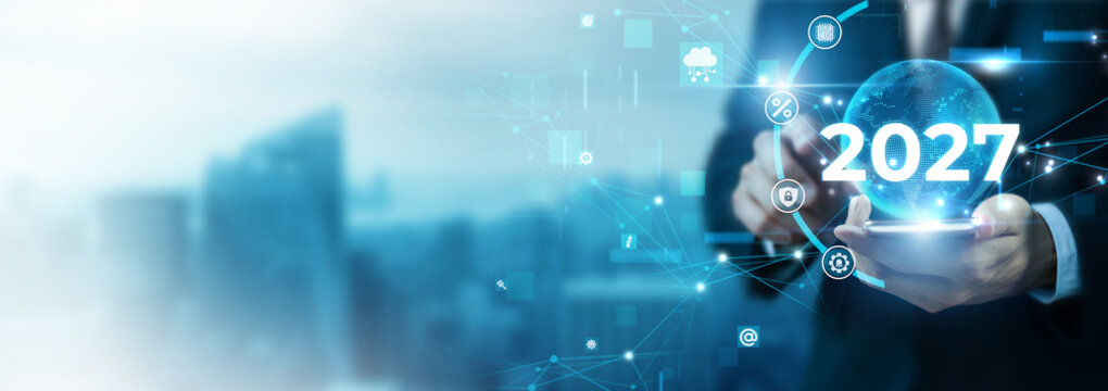 Business Leader Setting Corporate Goals and Economic Strategy for Upcoming Year 2027