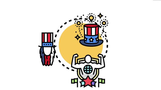 Patriotic political party concept national pride, strength, and unity with iconic symbols representing government, elections, and democratic values