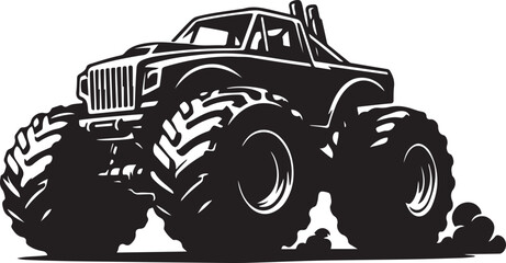 Monster truck silhouette Vector illustration. Design Vector black silhouette © Nargis