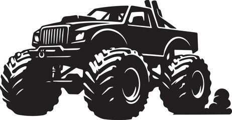 Monster truck silhouette Vector illustration. Design Vector black silhouette © Nargis