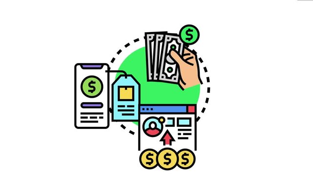 Hand exchanging money for digital payments across mobile devices and web platforms, facilitating secure financial technology transactions and modern banking