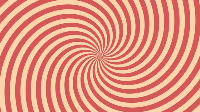 Coral and cream spiral pattern rotates across a fullframe abstract graphic background