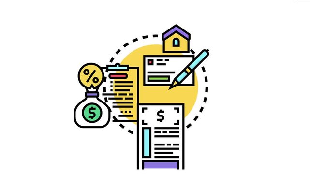 Payment return agreement concept for financial transactions, indicating refund processes, money management, property loans, and repayment terms