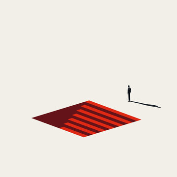 Corporate business failure vector concept. Symbol of financial crisis, market recession, economic bankruptcy management risk. Minimal design eps10 illustration.