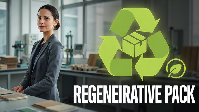 Regenerative recycling pack eco friendly graphic element for