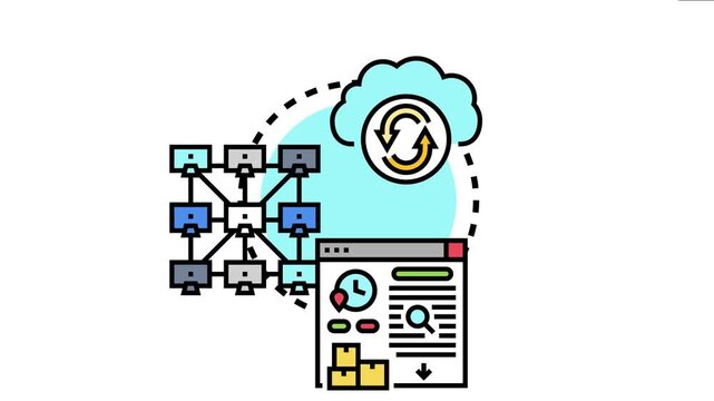 Peer to peer commit history concept a decentralized network of computers synchronizing data with a cloud service, managing version control and distributed ledger technology
