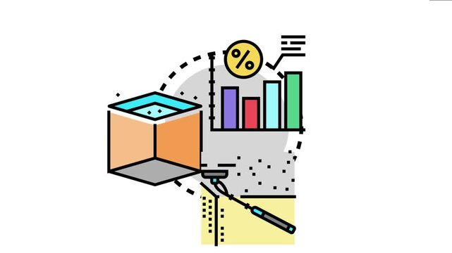 Percentage ceilings concept outlining financial limits, growth boundaries, and performance caps using a bar chart, percentage symbol, and a room with a raised ceiling