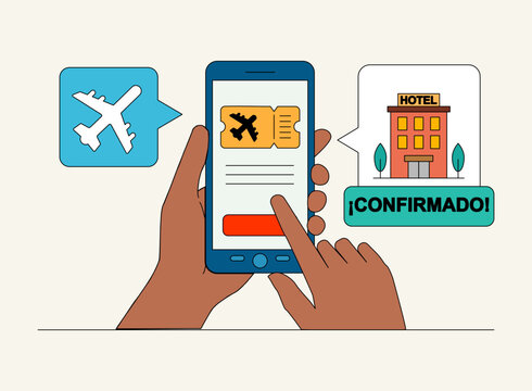Person Booking Airline Tickets on a Smartphone for an Upcoming Trip, Online Flight Reservation and Digital Travel Planning