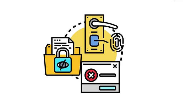 Permission based entry control system concept visualizes secure access management, protecting data and property with user authentication and restricted entry