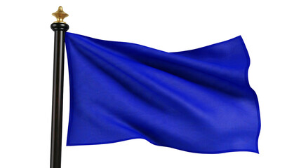 Isolated blue flag on a flagpole with alphanumeric text B (805) below it © Gabriel