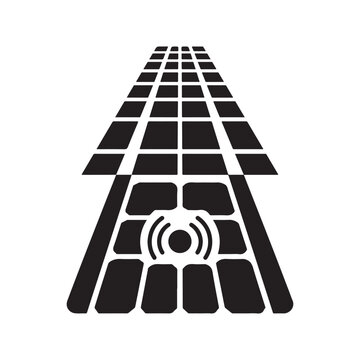 Geometric rectangular grid with central circle