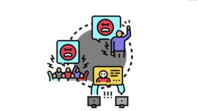 People engaging in online harassment and cyberstalking activities, spreading negative comments and creating a hostile digital environment, representing a personal attack concept