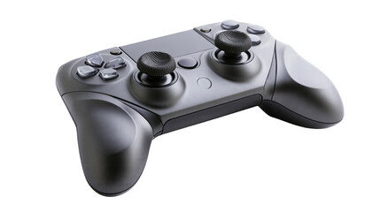 Isolated modern black gaming controller for video games and eSports, digital entertainment device. © ROCKETX