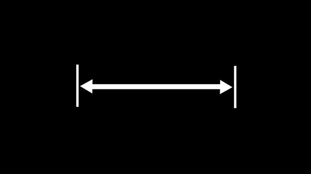 Double side indicator arrow animation on black background.