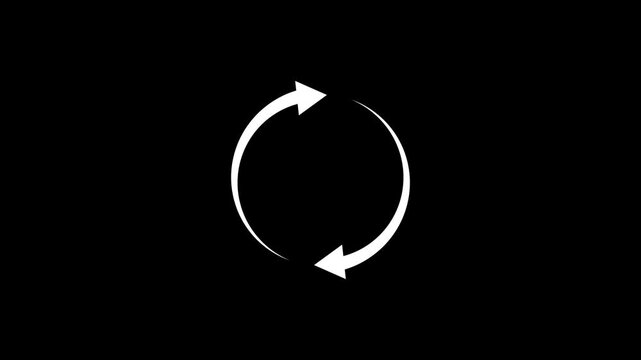 Half circle arrow loading animation rotating smoothly