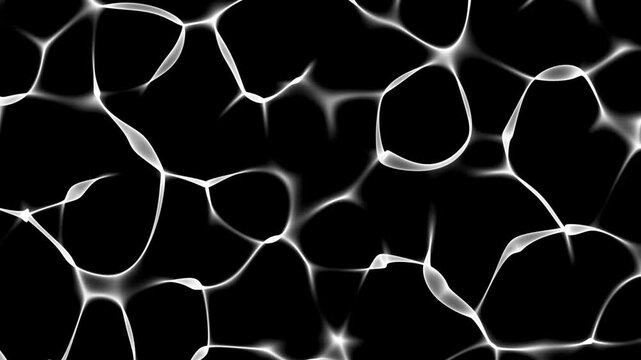 Water caustics with white sunlight dancing on black seamless loop