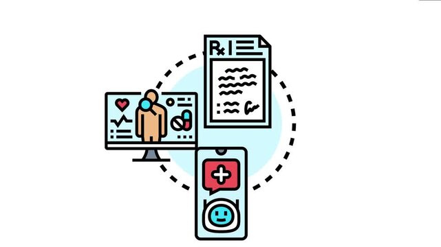 Personalized targeted care concept individual medical prescription. Digital patient monitoring on a computer
