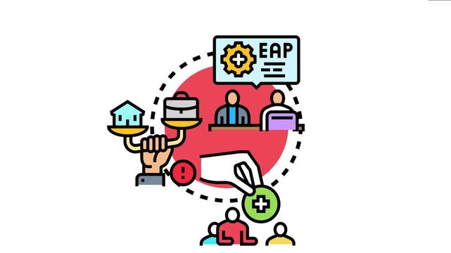 Employee assistance program - eap - providing support for personnel, helping balance work and life with health benefits and conflict resolution for various professional and personal challenges