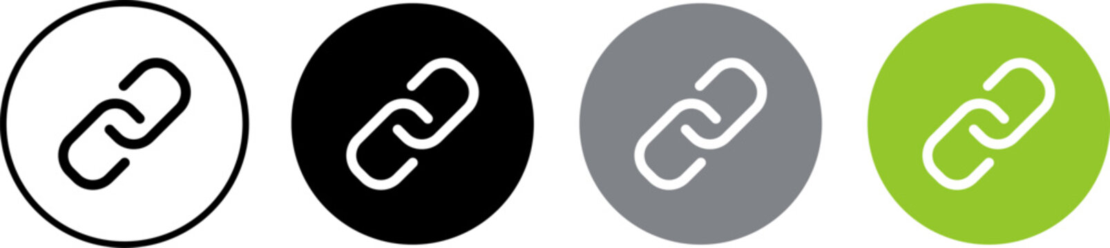 Set of four link icons in different styles