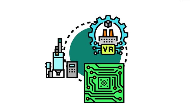 Physical prototype concept depicting manufacturing, virtual reality, and circuit board elements for product development and engineering stages