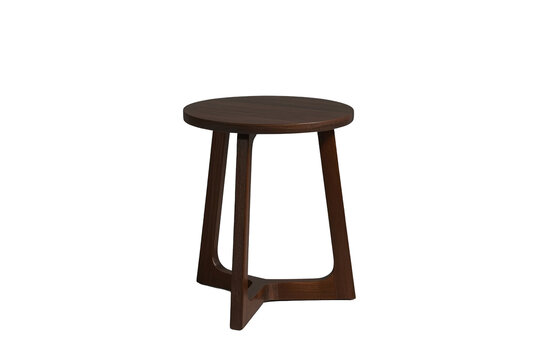Dark round three leg wooden stool