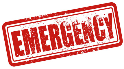 Isolated red distressed emergency rubber stamp with uppercase text and a number B (806) © Conor