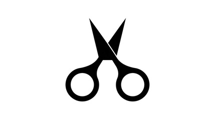Isolated black silhouette of open scissors with unique identifier B (1618) graphic © Conor