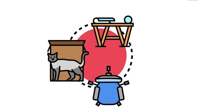 Considering practicality and utility over visual appeal. This features items like a cat in a box. A pressure cooking pot. And a medical table