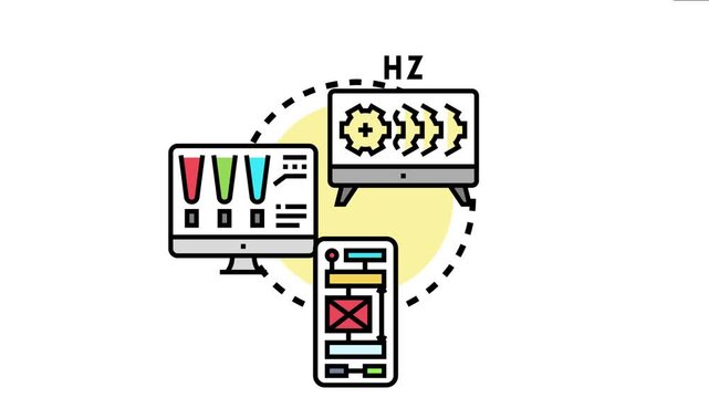 Digital devices in a networked system synchronizing content delivery across various platforms, visualizing a concept of responsive design and interconnected online operations