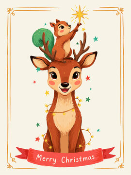 pastel, tree, gold, star, hearts, soft, brush, decorated, card, celebrate, design, xmas, vector, greeting, winter, season, illustration, background, new, year, ornamental, festive, happy, graphic, dec