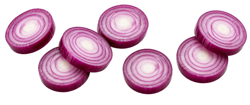 Sliced Red Onion With Purple Concentric Rings