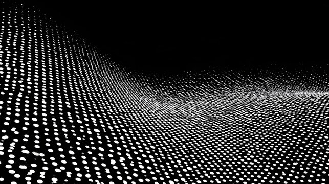 Halftone dot pattern in black and white as the abstract background