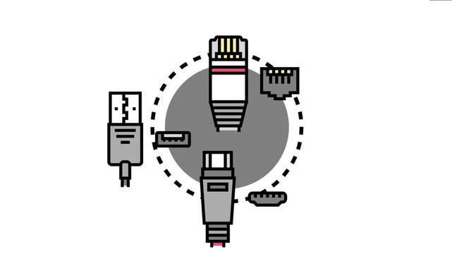 Digital plug in connectors and sockets illustrate modern technology for fast information transfer, ensuring quick access and seamless connection for various electronic devices and infrastructure