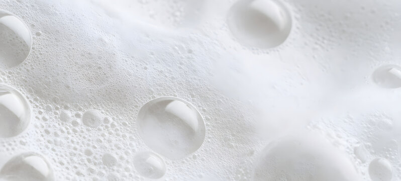 Bright soap bubbles, lather from detergent or shampoo.