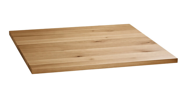 Isolated natural oak wood kitchen countertop or solid wooden table surface, light wood grain