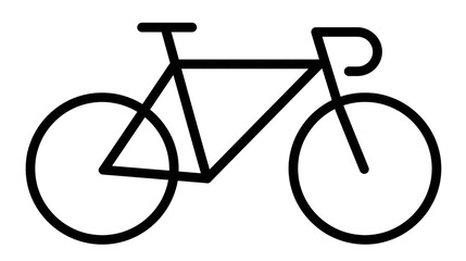Isolated clean graphic symbol of a racing bicycle with B (1610) text, simple vector © Niamh