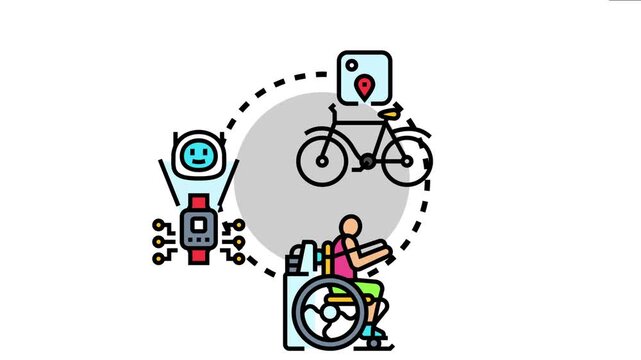 Portable fitness training app linking various activities and devices for tracking workouts, including cycling, adaptive sports, and wearable technology